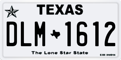 TX license plate DLM1612