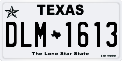 TX license plate DLM1613