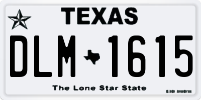 TX license plate DLM1615