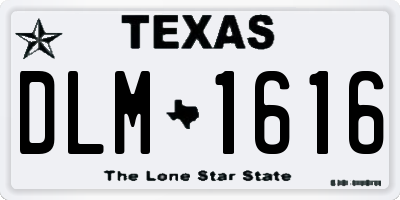 TX license plate DLM1616
