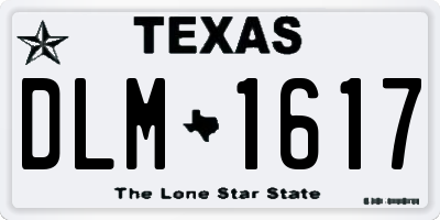 TX license plate DLM1617