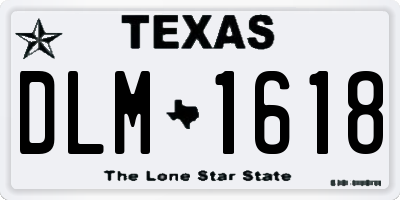 TX license plate DLM1618