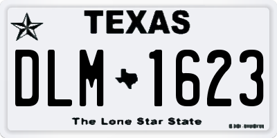TX license plate DLM1623