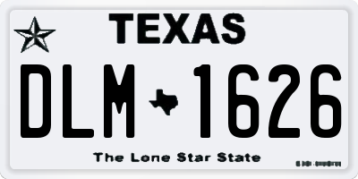 TX license plate DLM1626
