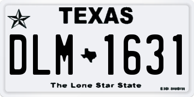 TX license plate DLM1631