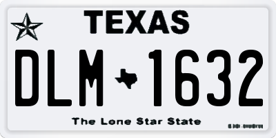 TX license plate DLM1632