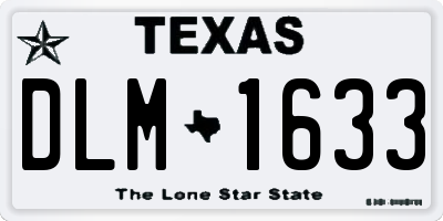 TX license plate DLM1633
