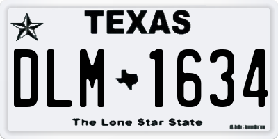 TX license plate DLM1634