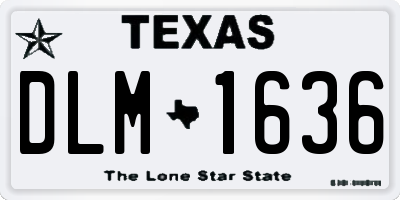 TX license plate DLM1636