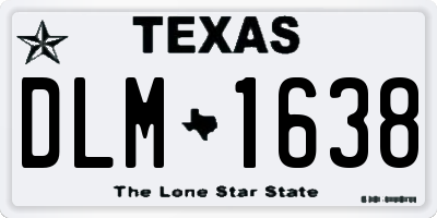 TX license plate DLM1638