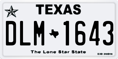 TX license plate DLM1643