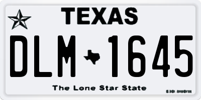 TX license plate DLM1645