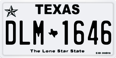 TX license plate DLM1646