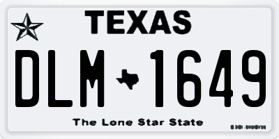 TX license plate DLM1649
