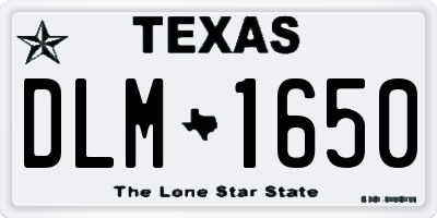TX license plate DLM1650