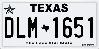 TX license plate DLM1651