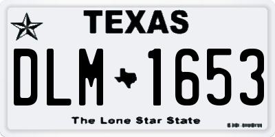 TX license plate DLM1653