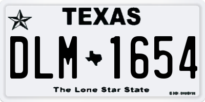 TX license plate DLM1654