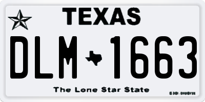 TX license plate DLM1663