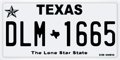 TX license plate DLM1665