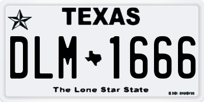 TX license plate DLM1666