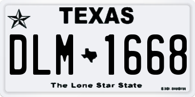 TX license plate DLM1668