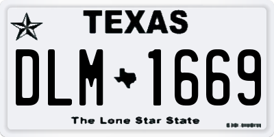 TX license plate DLM1669