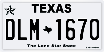 TX license plate DLM1670