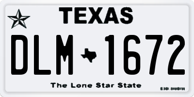 TX license plate DLM1672