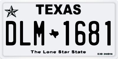 TX license plate DLM1681