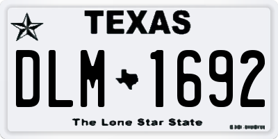 TX license plate DLM1692