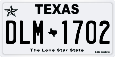 TX license plate DLM1702