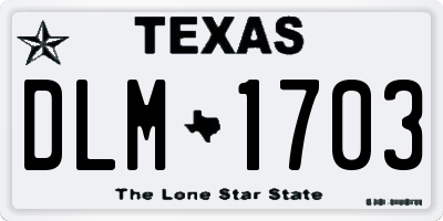 TX license plate DLM1703