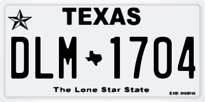 TX license plate DLM1704
