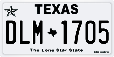 TX license plate DLM1705