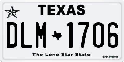 TX license plate DLM1706