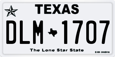 TX license plate DLM1707