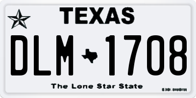 TX license plate DLM1708