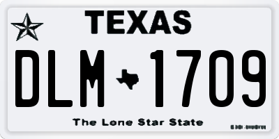 TX license plate DLM1709