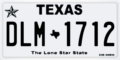 TX license plate DLM1712