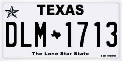 TX license plate DLM1713