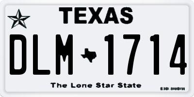 TX license plate DLM1714