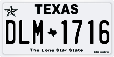 TX license plate DLM1716