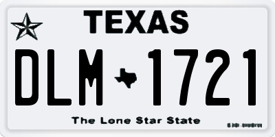 TX license plate DLM1721