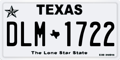 TX license plate DLM1722