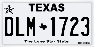 TX license plate DLM1723