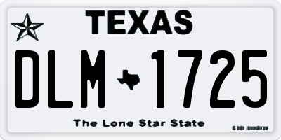 TX license plate DLM1725