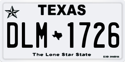 TX license plate DLM1726