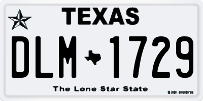 TX license plate DLM1729