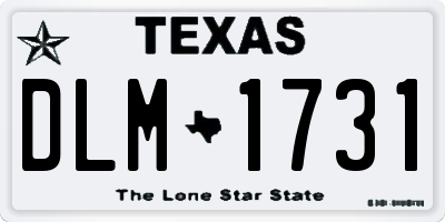 TX license plate DLM1731